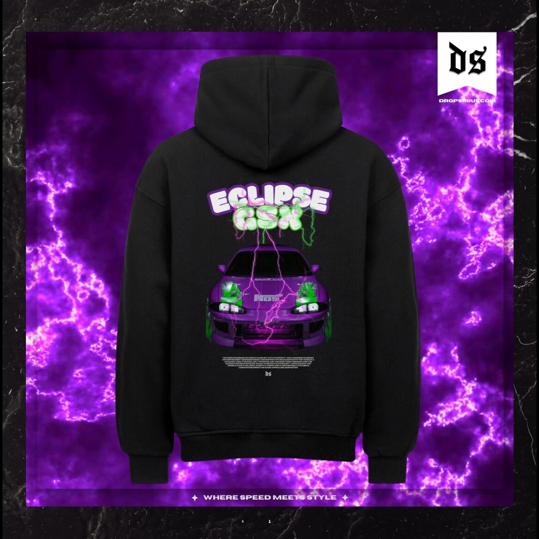 Eclipse GSX Hoodie – Neon JDM Oversized Streetwear