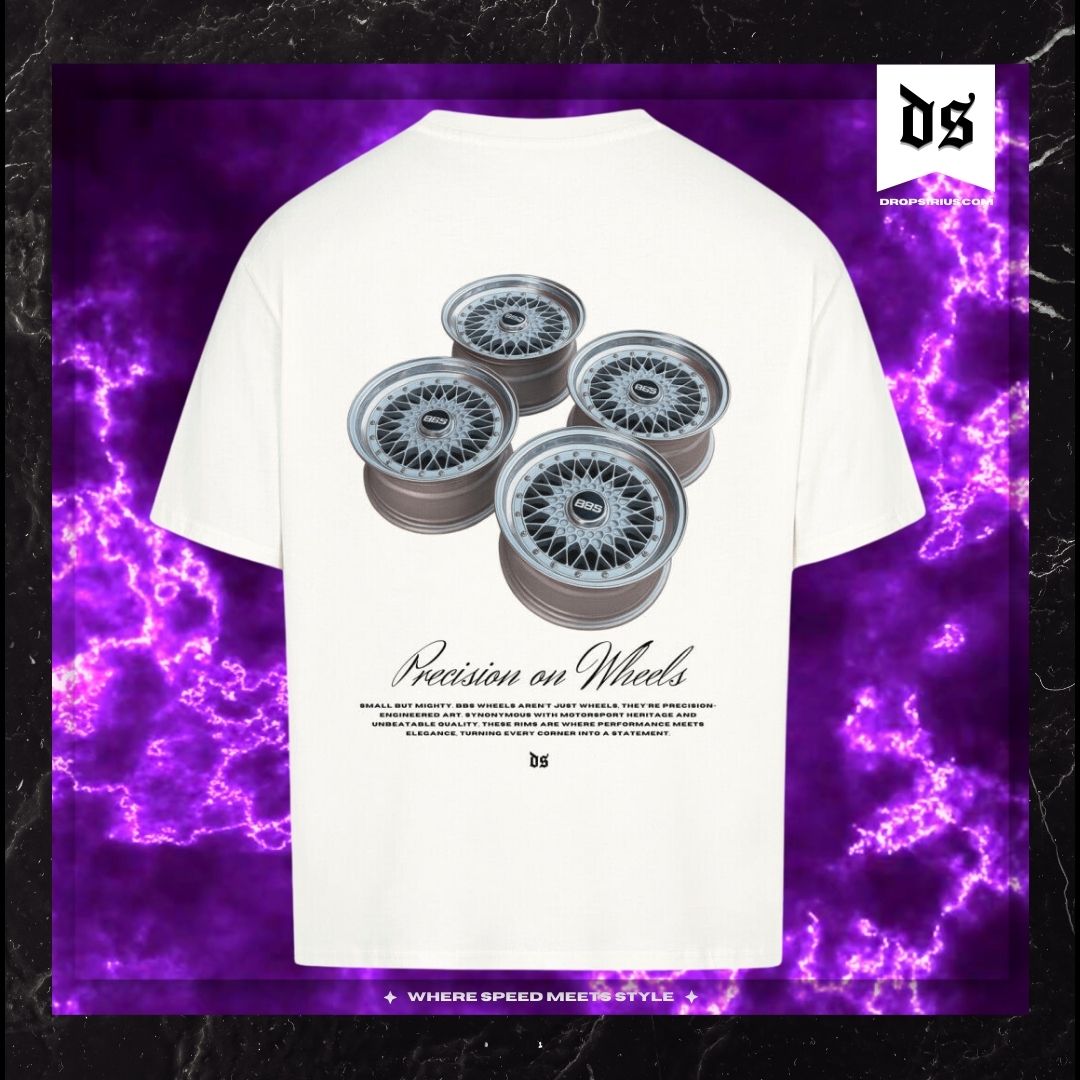 BBS Felgen T-Shirt – Precision on Wheels White Oversized