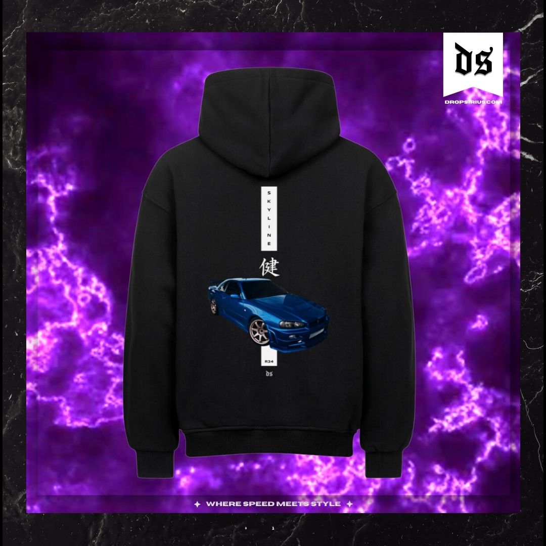Skyline R34 Hoodie (Backprint) – Ikonisches Design