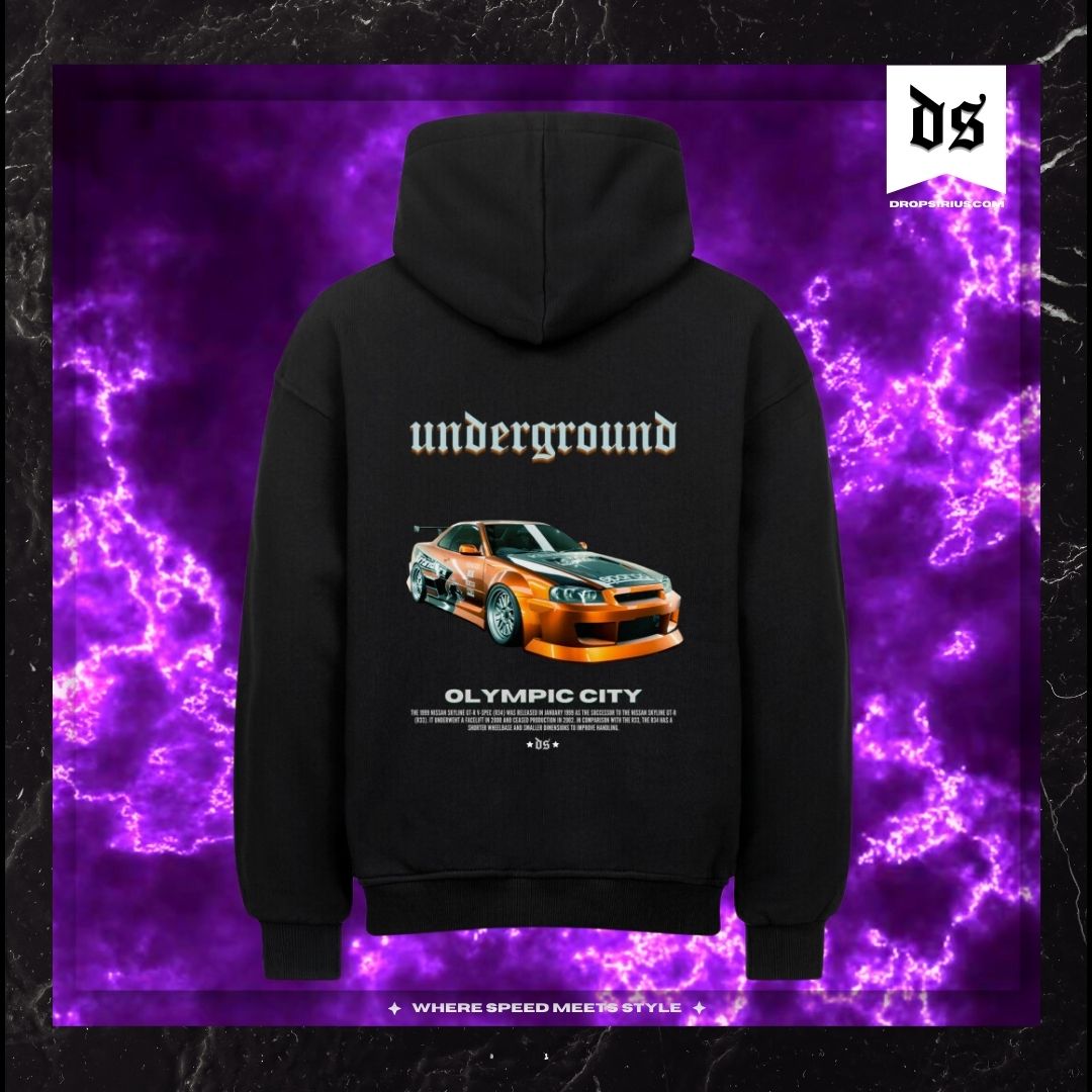 Underground Olympic City Hoodie – Oversized Backprint Streetwear